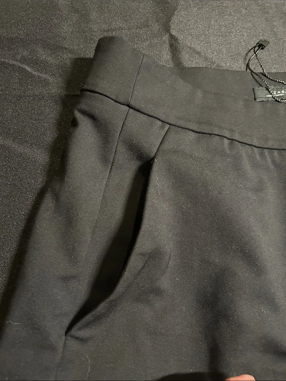 Zara Black High-Waist Tailored Shorts with Side Zip